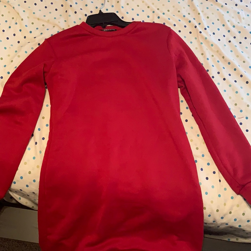 Red sweatshirt dress never worn